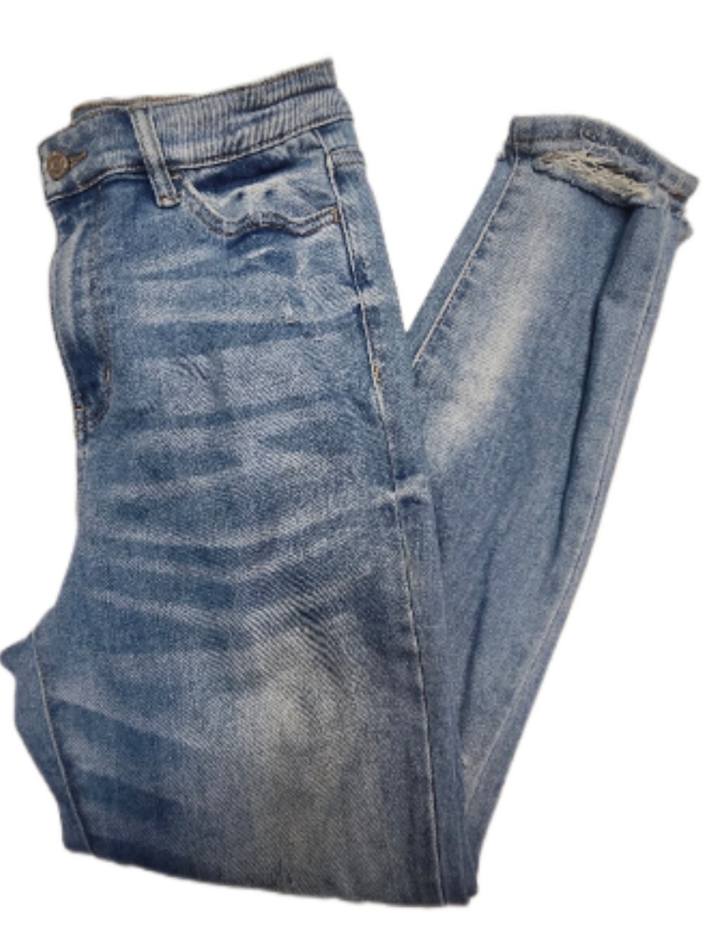 Vervet Blue Light Wash Distressed Stretchy High Rise Skinny Jeans, 29